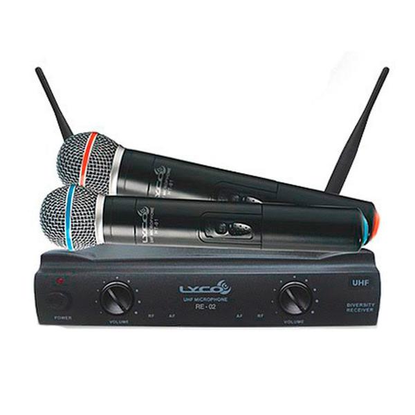 Microfone S/ Fio de Mão Duplo UHF - UH 02 MM Lyco