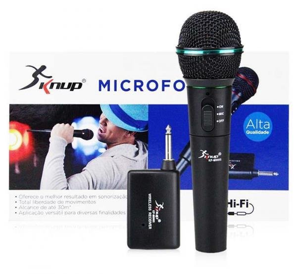 Microfone Sem Fio Profissional - KP-M0005 - Knup