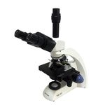 Microscópio Biológico Trinocular com Ampliação de 40x Até 1000x LED e Bateria Recarregável