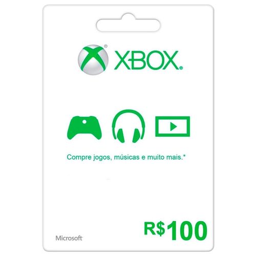 Microsoft Cartão Live Presente Xbox R$ 100,00 - K4W-03106
