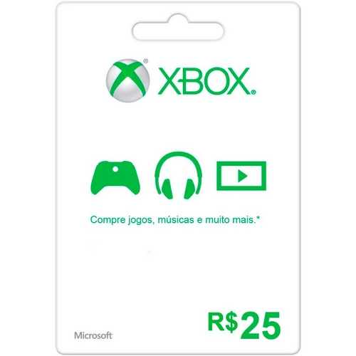 Microsoft Cartão Xbox Live 25 Reais K4w-01440