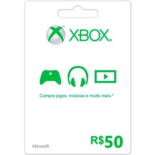 Microsoft Cartão Xbox Live 50 Reais K4w-01441