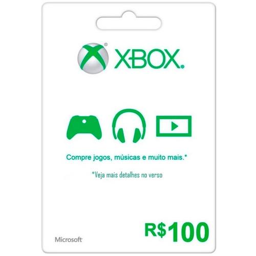 Microsoft Gift Card R 100 - Xbox Live Brasil