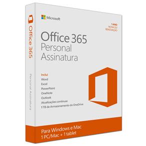 Microsoft Office 365 Personal Assinatura Anual para 1 Usuário PC ou Mac