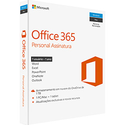 Microsoft Office 365 Personal - para 1 Computador (PC ou Mac) e 1 Tablet ou Smartphone