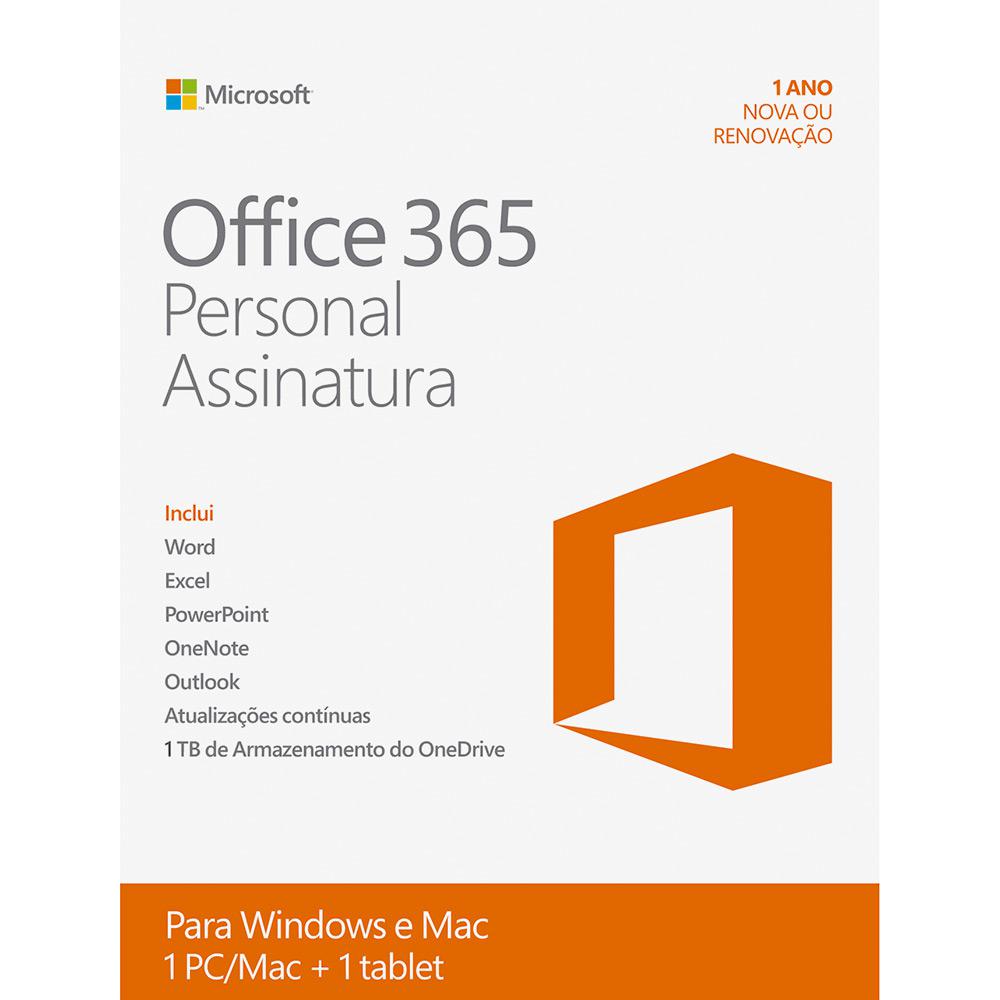 ?️【Tudo Sobre】→ Microsoft Office 365 Personal - para 1 Computador (PC ou  Mac) e 1 Tablet ou Smartphone