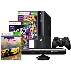 Microsoft Xbox 360 250GB Edição Especial com Kinect + Controle Wireless + Kinect Adventures + Dance Central 3 + Forza Horizon