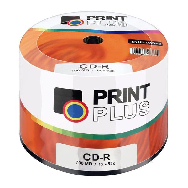 Midia CD-R Multilaser CD051PP PRINT PLUS Imprimivel 700 MB 52X Shirink com 50 Unidades