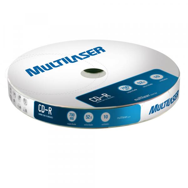 Mídia CD-R Multilaser Shrink CD027 Vel. 52X 10 UN - Multilaser