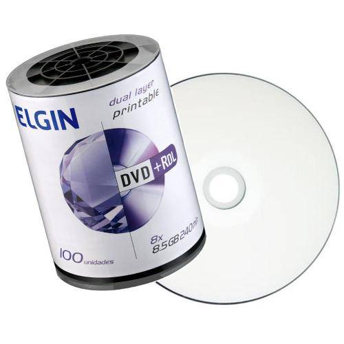 Mídia Dvd+Rdl Elgin 8.5 Gb Dual Layer Printable com 100