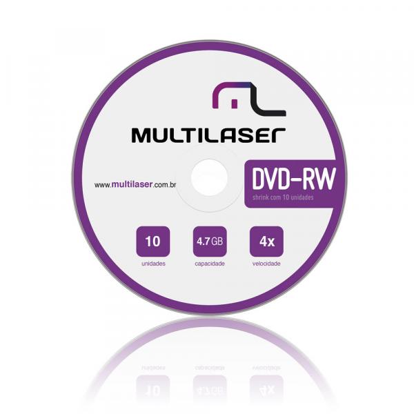 Midia DVD-RW 4X Multilaser Shrink 10 Unidades - DV054