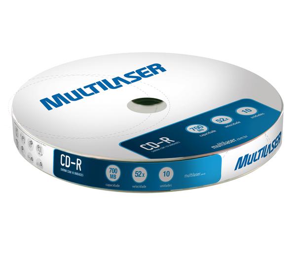 Mídia Multilaser CD-R 52X 700MB CD027 - 10 Unidades