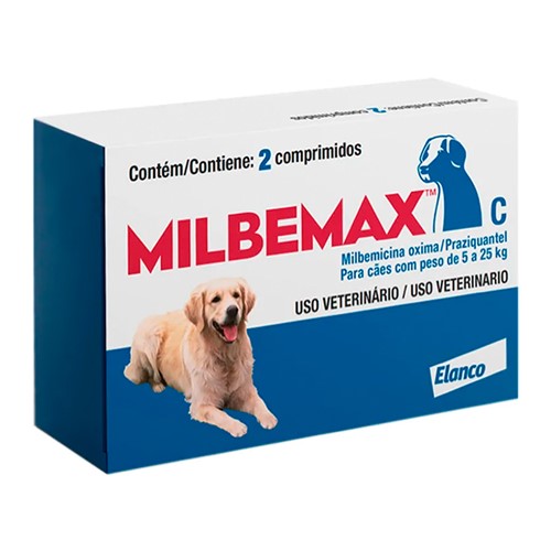 Milbemax C para Cães 5 a 25kg com 02 Comprimidos