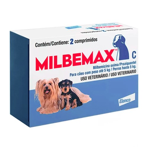 Milbemax C para Cães Até 5kg com 02 Comprimidos