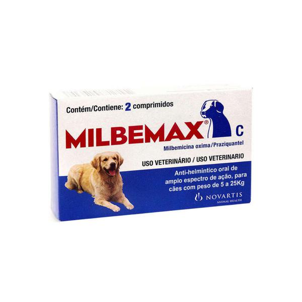 Milbemax Cães 5 a 25Kg Vermifugo 2 Comprimidos - Elanco