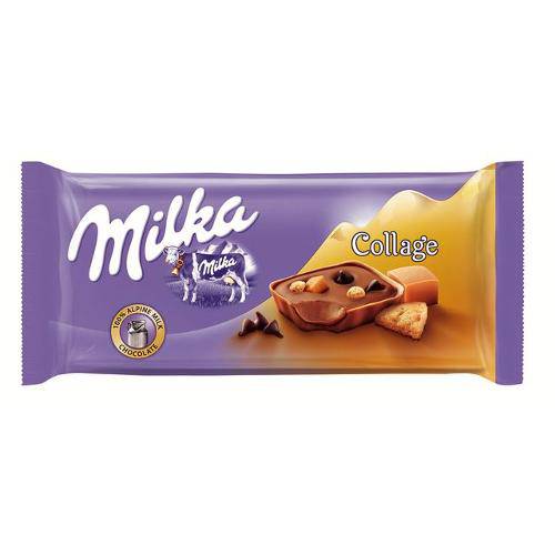 Milka Collage Caramelo, Biscoito e Gotas de Chocolate 93g