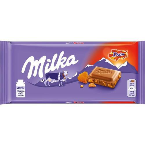 Milka Daim - Chocolate ao Leite Caramelo Importado 100g