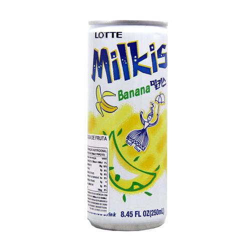 Tudo sobre 'Milkis Bebida Gaseificada Milk & Yogurt Flavor Banana - Lotte 250ml'