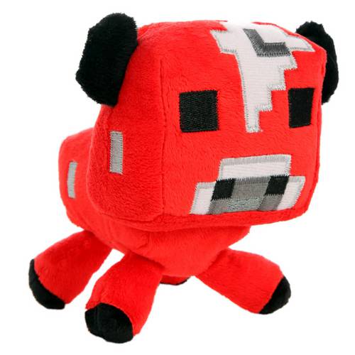 Minecraft Baby Mooshroom Vermelho Boneco Bicho de Pelúcia Original Mojang Personagem Jogo Game - Mls
