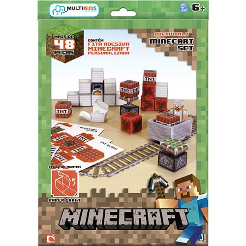 Tudo sobre 'Minecraft Papercraft Minecart Set - Multikids'