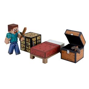 Minecraft Survival Pack Steve Figura Articulada com 5 Acessórios