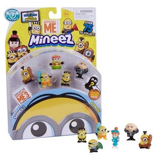 Mineez Minions Cartela com 6 Personagens - Dtc