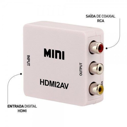 Mini Adaptador Conversor de Hdmi para Vídeo 3Rca Av