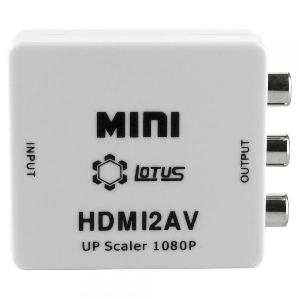 Mini Adaptador Conversor HDMI para Video Composto RCA AV - Lotus