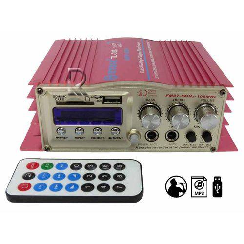 Tudo sobre 'Mini Amplificador Modulo Teli TL308 com Karaoke 2 Canais Audio Hi-Fi Stereo Mp3 USB Sd Radio Fm Dig'