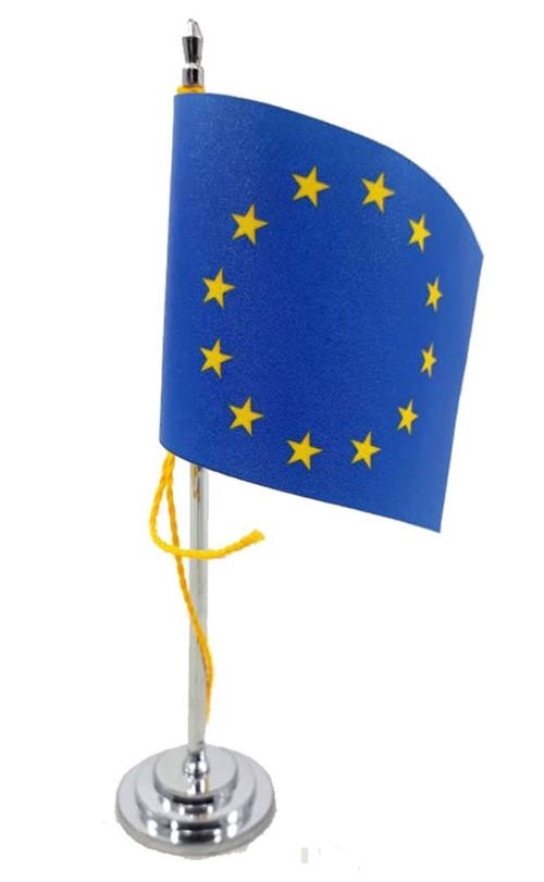 Mini Bandeira de Mesa Comunidade Européia 15 Cm Poliéster