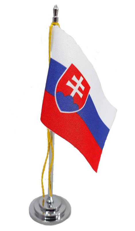 Mini Bandeira de Mesa da Eslováquia 15 Cm Poliéster