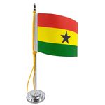 Mini Bandeira de Mesa da Gana 15 Cm Poliéster