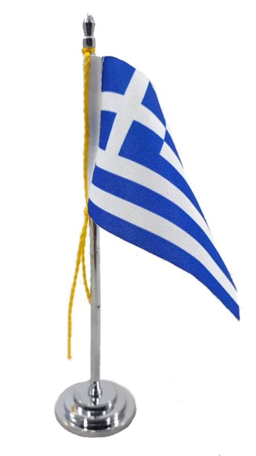 Mini Bandeira de Mesa da Grécia 15 Cm Poliéster