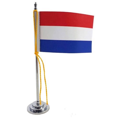 Mini Bandeira de Mesa da Holanda 15 Cm Poliéster