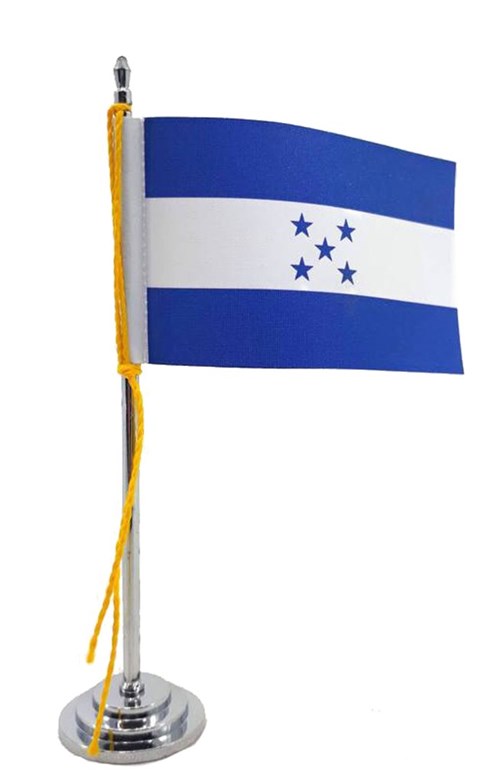 Mini Bandeira de Mesa da Honduras 15 Cm Poliéster
