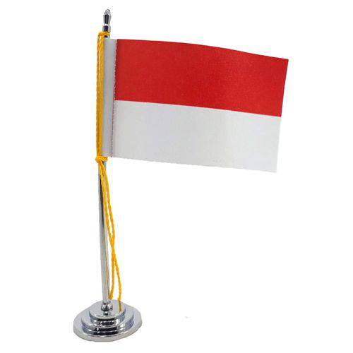 Mini Bandeira de Mesa da Indonésia 15 Cm Poliéster