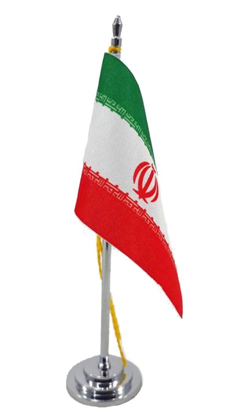 Mini Bandeira de Mesa da Irã 15 Cm Poliéster
