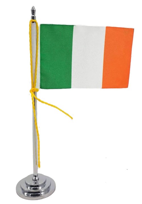 Mini Bandeira de Mesa da Irlanda 15 Cm Poliéster