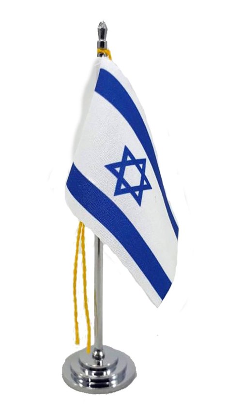 Mini Bandeira de Mesa da Israel 15 Cm Poliéster