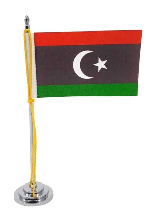 Mini Bandeira de Mesa da Líbia 15 Cm Poliéster