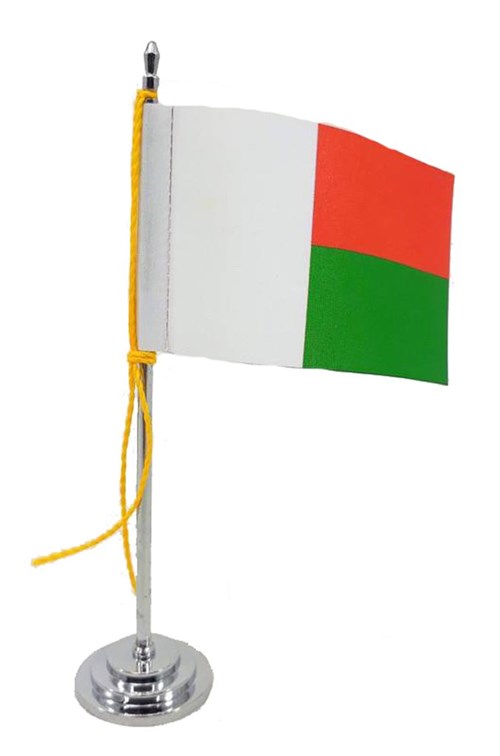 Mini Bandeira de Mesa da Madagascar 15 Cm Poliéster