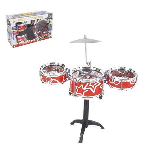 Mini Bateria Musical Infantil com Baquetas Prato Tambores