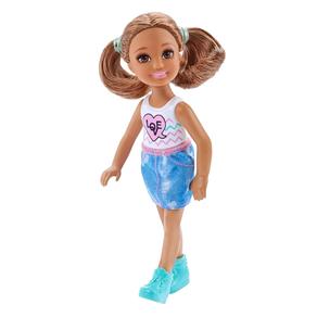 Mini Boneca - Família da Barbie - Chelsea Club - Morena Djeans - Mattel