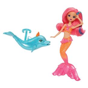 Mini Boneca Sereia Barbie e a Sereia das Pérolas - Rosa e Laranja - Mattel
