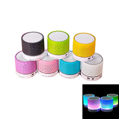 Mini Caixa de Som Portátil Bluetooth Luminária Led Craquelada - Rosa