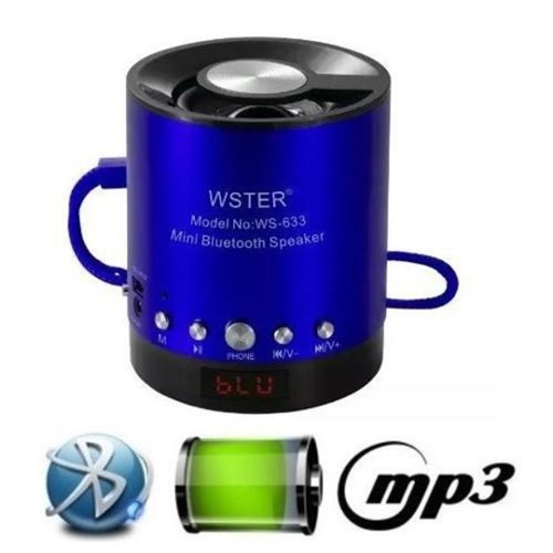 Mini Caixa de Som Portátil Speaker Ws-633Bt - Azul
