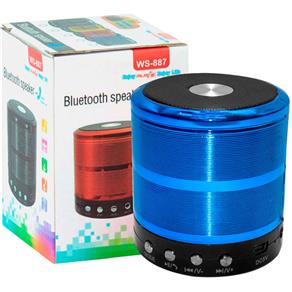 Mini Caixa de Som Portátil Speaker WS-887 - Azul
