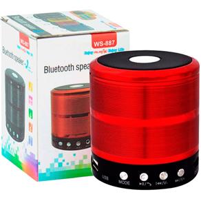Mini Caixa de Som Portátil Speaker WS-887 - Vermelho