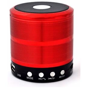 Mini Caixa de Som Portátil Speaker Ws-887 - Vermelho