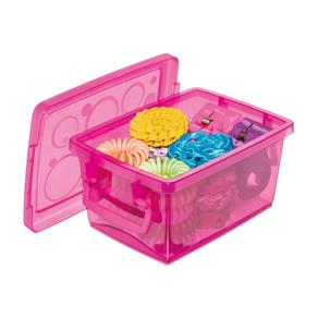 Mini Caixa Organizadora Pink C/ Trava 400 Ml - Ref: Or80055